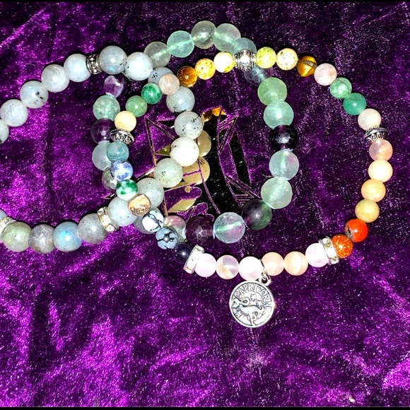 New Handmade Capricorn Zodiac Healing Stack Natural Stone Bracelet Set(Set of 3) - Picture 11 of 16